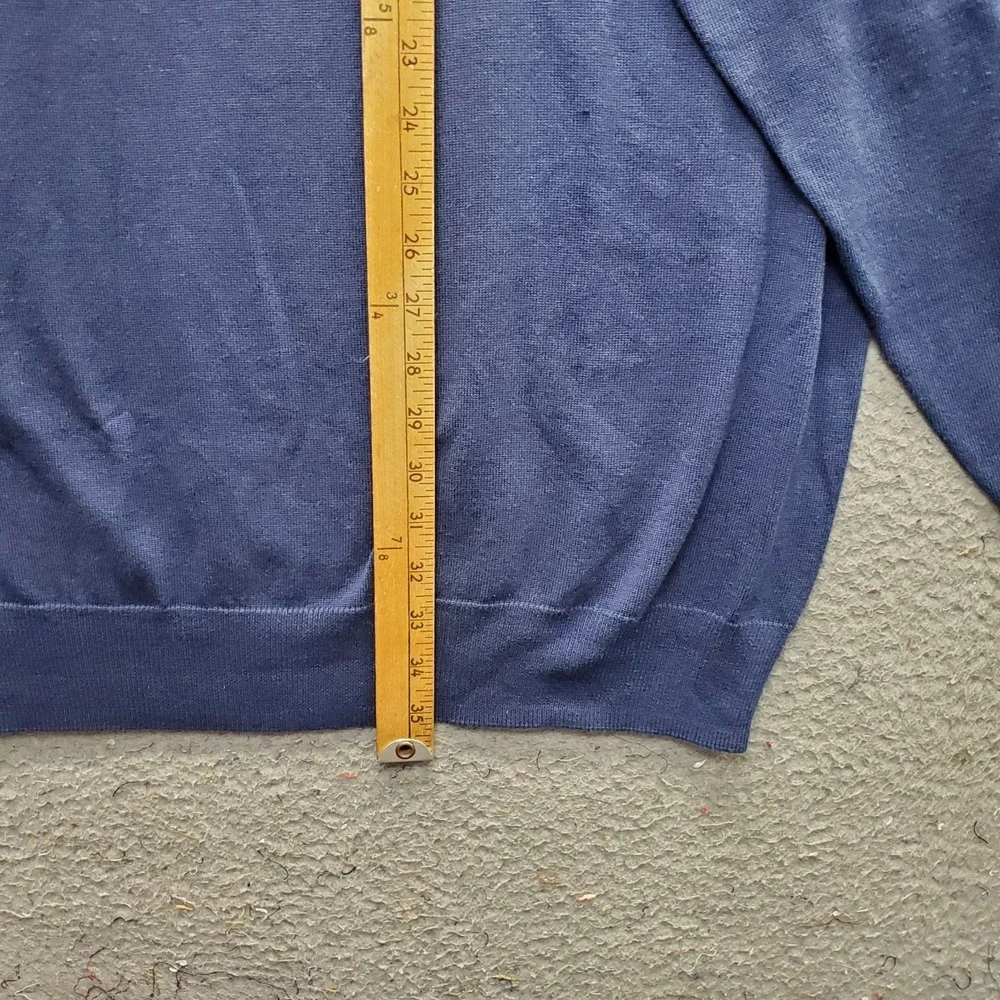 Shaquille O'Neal XLG Sweater Men 3XLT Navy Long Sleeve Ribbed Hem & Cuff 1/4 Zip
